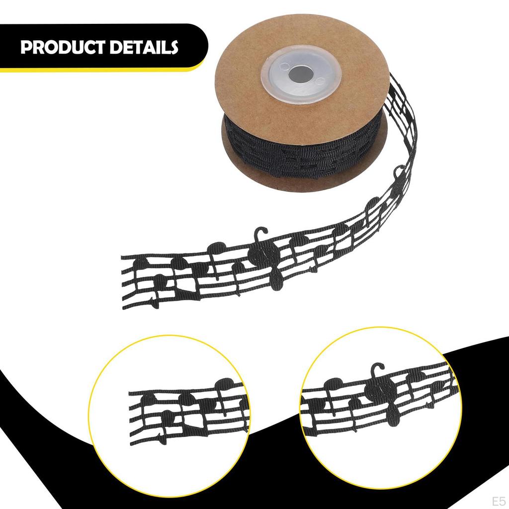 Music Note Ribbon 1.18" X 10 Yards Hollowed Out Decorative for Gift Packing Holiday DIY