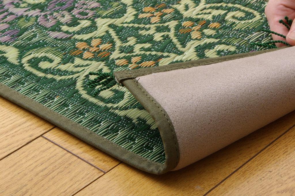 IKEHIKO "F Vivian" Entrance Mat, Made In Japan with Igusa Grass, Green, Approx. 30 X 90 Cm (Urethane Backing)