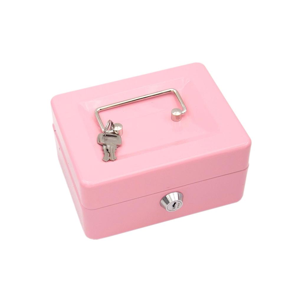 Large Portable Cash Box with Key Lock - Removable Inner Tray and Customizable Color Silk Screen Printing.