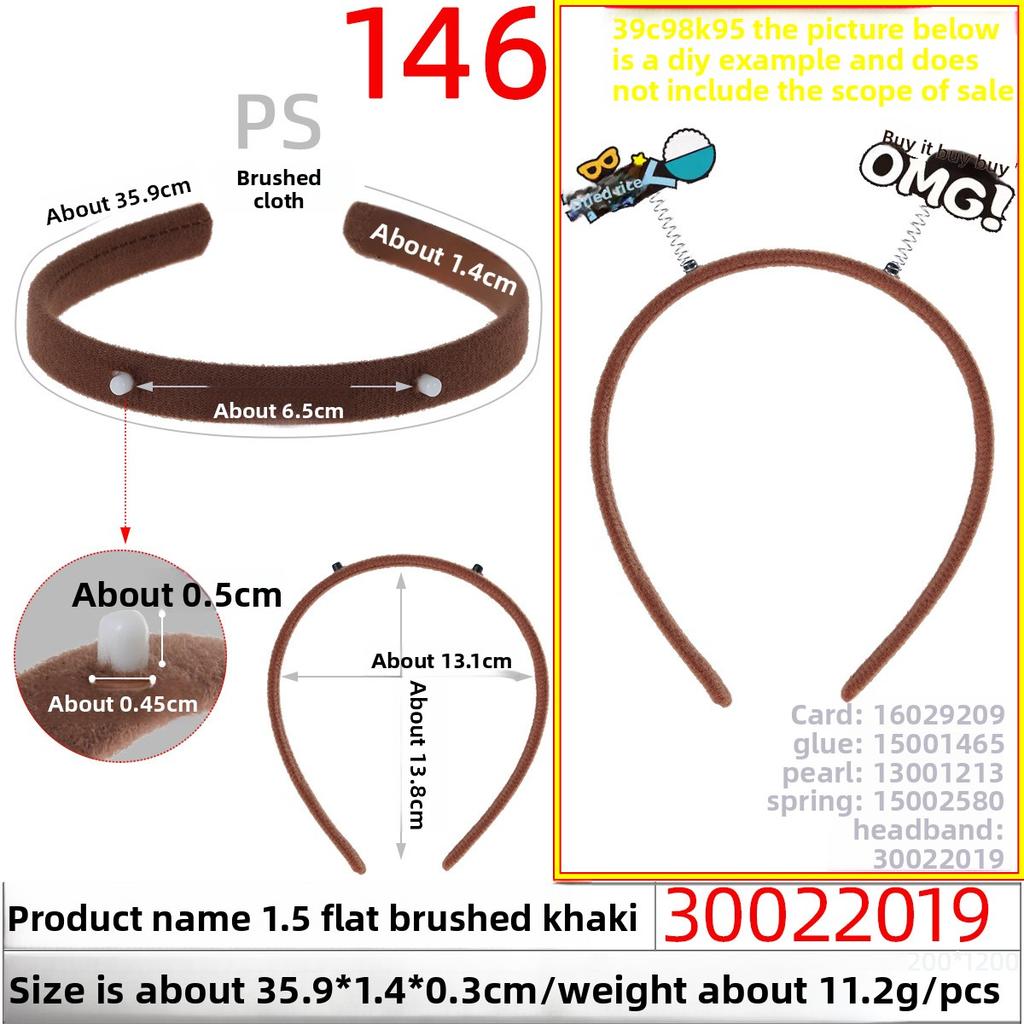 Wide Brushed Fabric Hair Band Headband Headband Hair Accessory Festival Plastic Fabric Hair Pressing Accessory