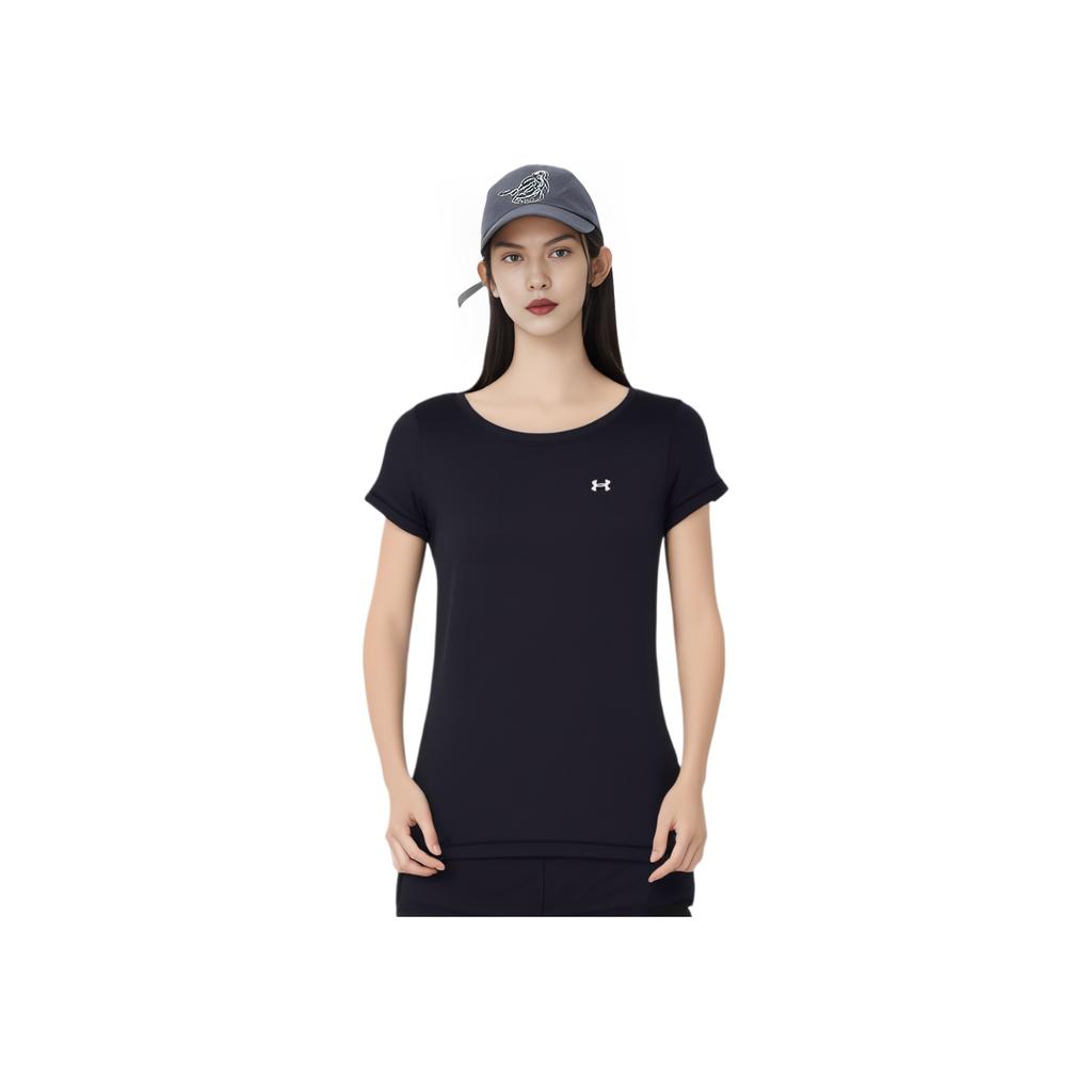 Under Armour Velocity Tech Round Neck Breathable Training T-Shirt Women Tops Black 1384246-001