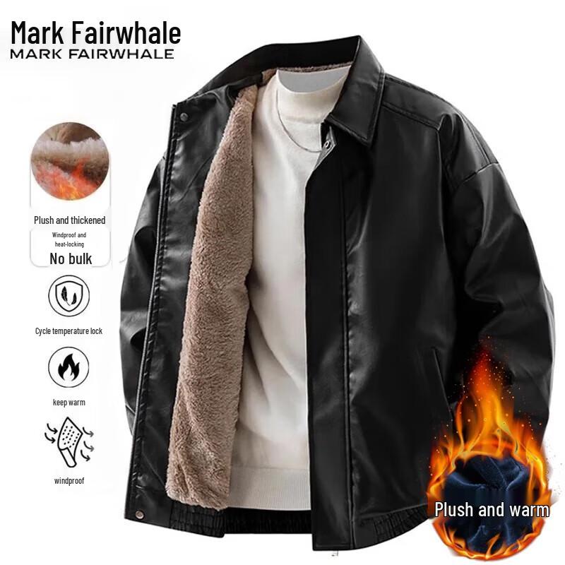 Mark Fairwhale Men's Autumn/Winter Fleece-Lined Casual Padded Jacket