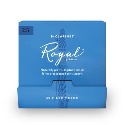 Stroiki WoodWinds do klarnetu Bb ROYAL 25 sztuk D'Addario D'Addario RCB0125-B25 [Twardość 2,5] (pojedynczo zapakowane) []