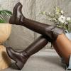 Sexy Pu Rear Zip Over The Knee Boots Women 2025 Winter Long Riding Boots