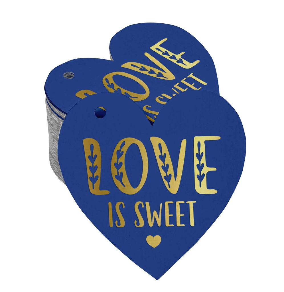 Inkdotpot 100 Pack Real Silver Foil Paper Tag Love Is Sweet Wedding Favor Hang