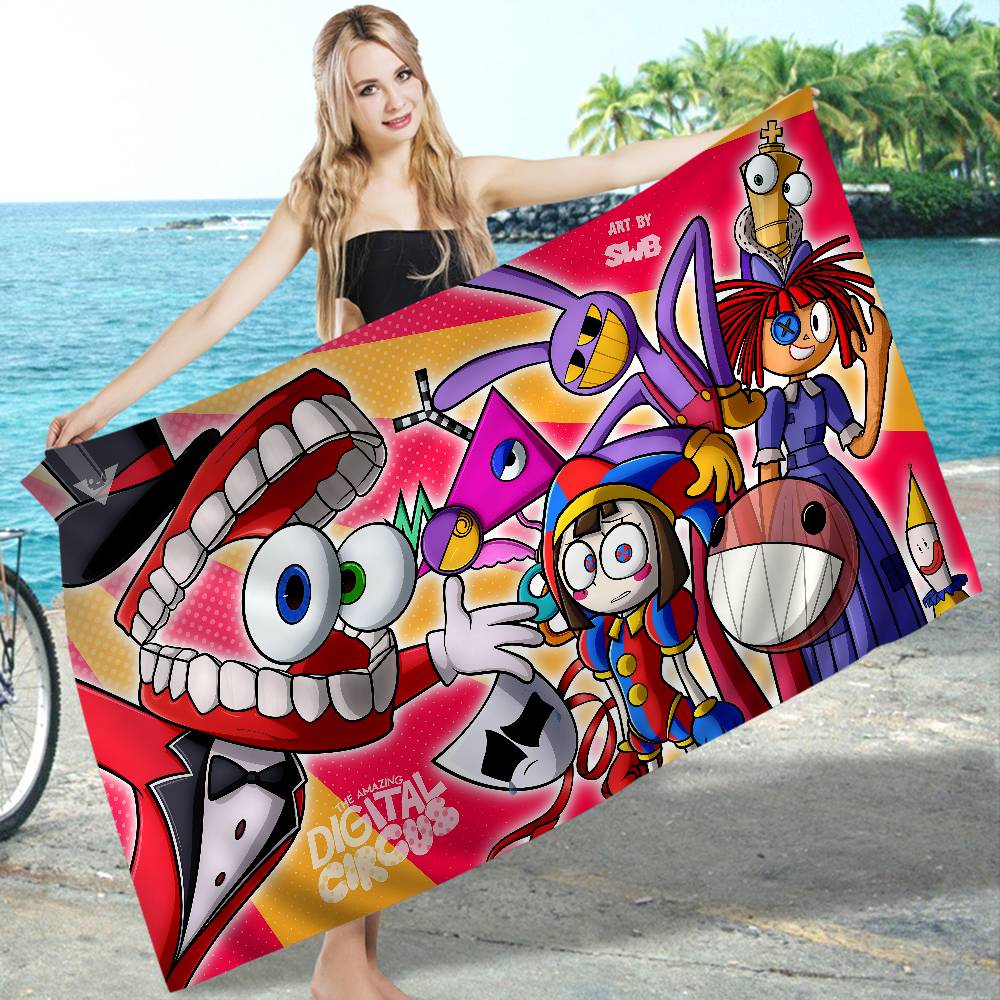 The Amazing Digital Circus Microfiber Blanket Quick Drying Beach Towels Oversized Printing Super Absorbent Pool Towel Blanket