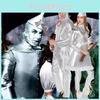 Enchanting Wizard Of Oz Tin Man Cosplay Costume For Adults And Kids In Silver