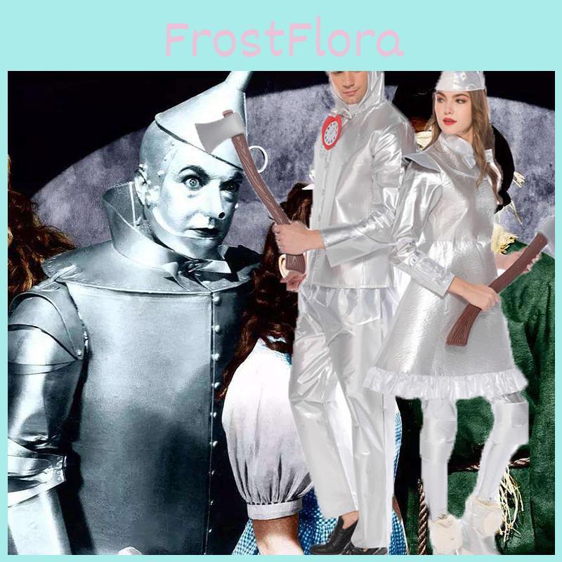 Enchanting Wizard Of Oz Tin Man Cosplay Costume For Adults And Kids In Silver