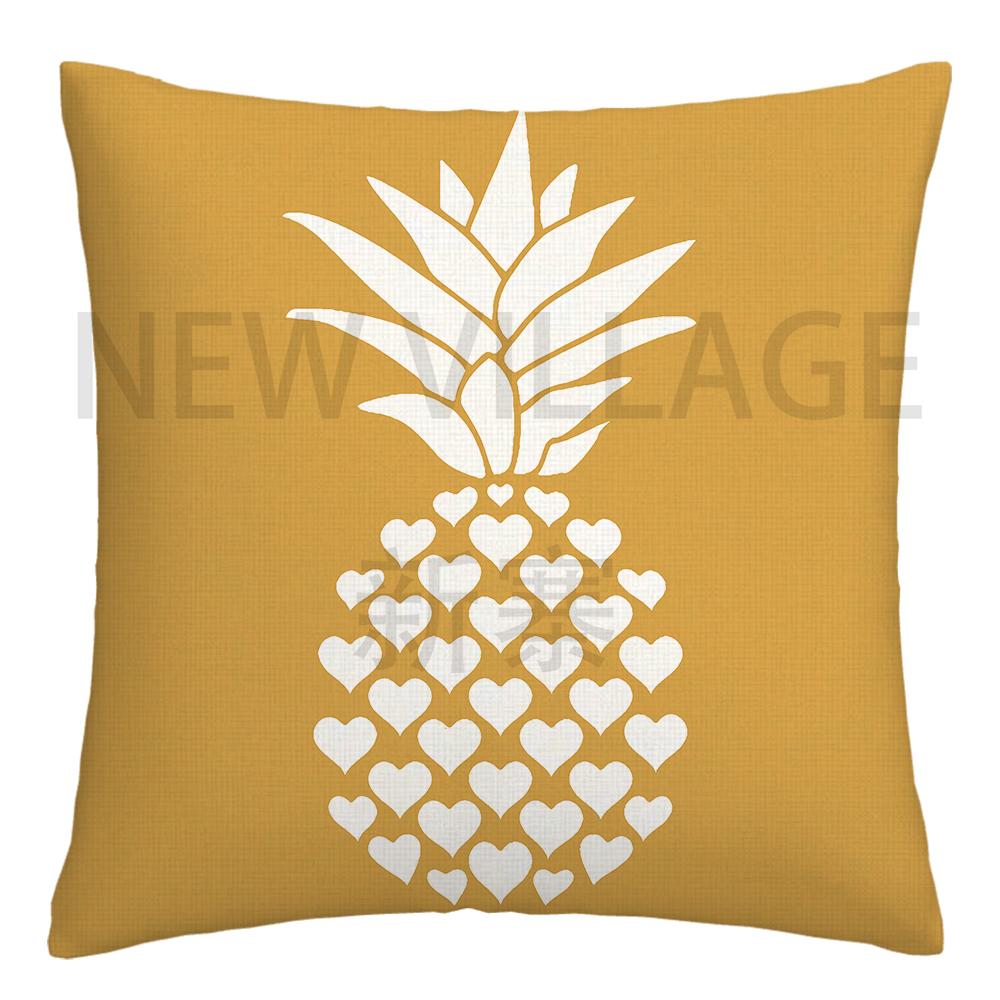 Yellow white geometric linen pillowcase sofa cushion cover home decoration can be customized for you 40x40 45x45 50x50 60x60