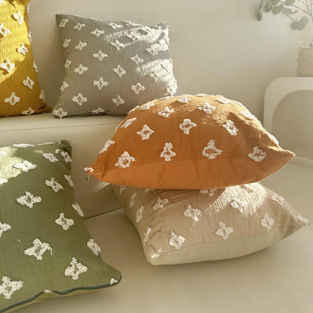 INS Embroidery Pillow Cover Decorative Pillow Case for Sofa Fashion Retro Flower Cushion Cover for Bed Chair Home Decoration