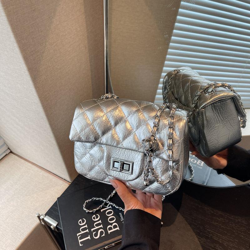\ Rhombus Small Bag Women's Spring Summer New Trendy Fashion Chain Small Square Bag Casual One Shoulder Crossbody