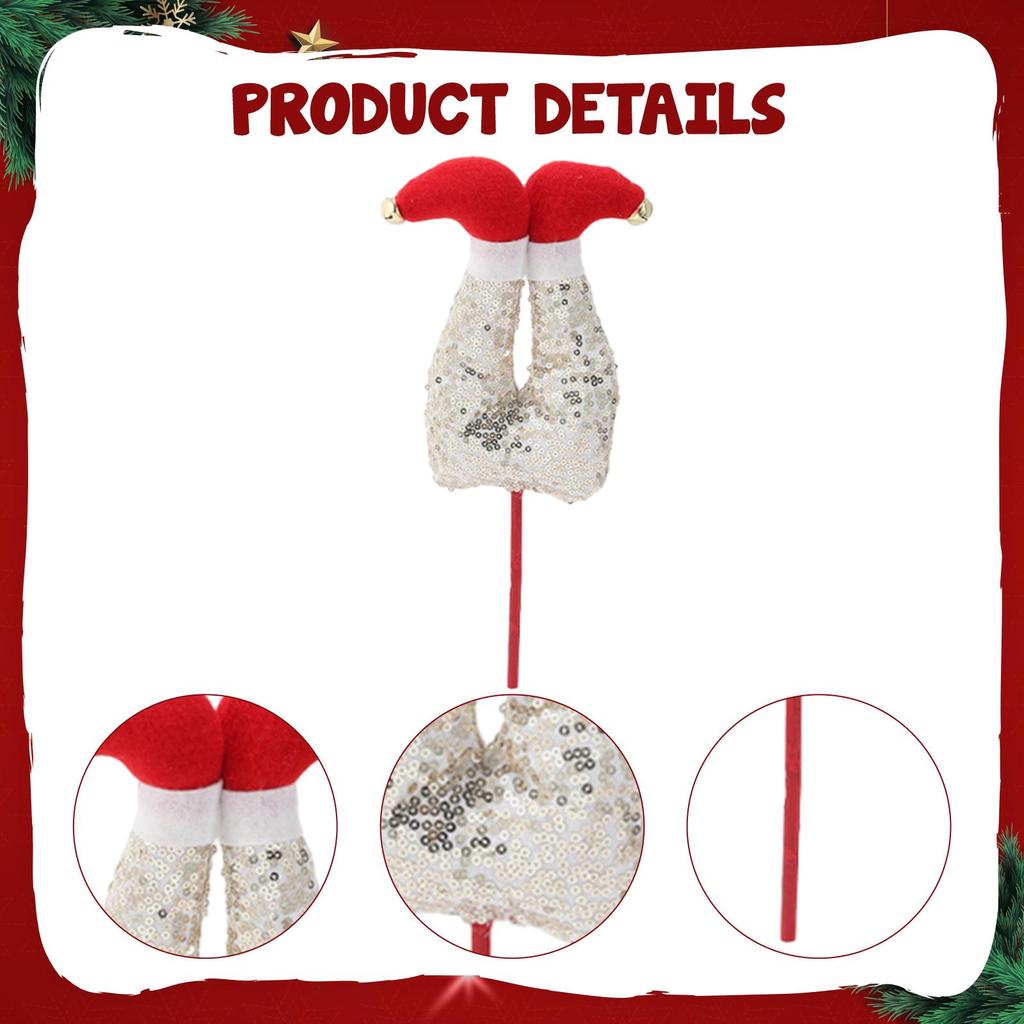Elf Leg Pick Christmas Tree Decoration Home Party Plush Stuffed Tree Topper