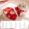Pet Winter Coat Small Medium Dogs Cats Chinese Style Embroidered Chenille Dress With Leash Loop Festive Outfit