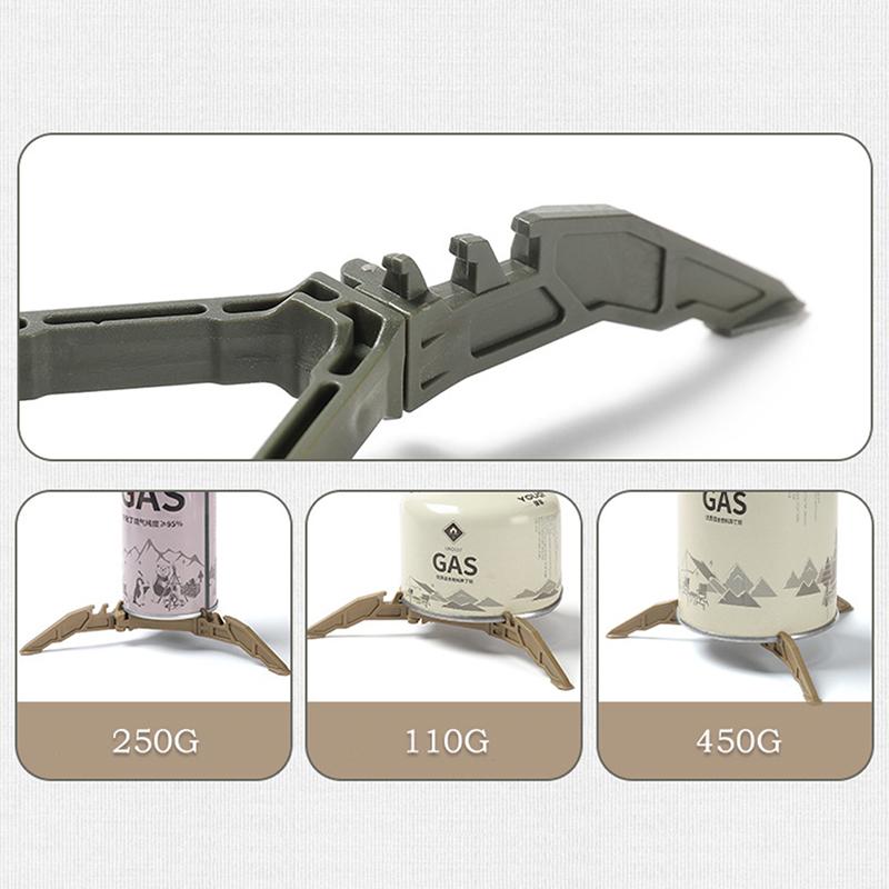 Foldable Flat Gas Tank Bracket Outdoor Stove Gas Tank Holder Canister Tripods Stand Anti Dumping Base Tilting Prevention Shelf