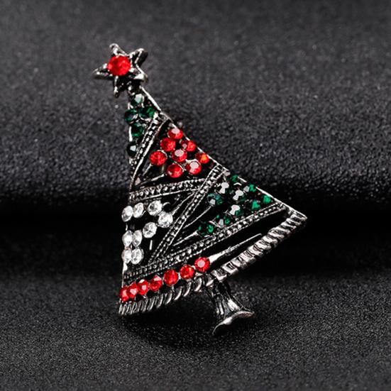 Femei Broșă Pom de Crăciun Pin Multicolor Bijuterii Strasuri Moda Cadou de Crăciun