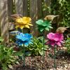Weather Resistant Bird Bath Stake Flower Shape Bee Watering Station  Yard Decoration