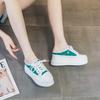 Fashion 8cm Canvas Shoes Slippers Platform Wedge Sneakers Slides Mules Shoes for Women Fashion Summer Shoes Sandals Zapatillas De Mujer