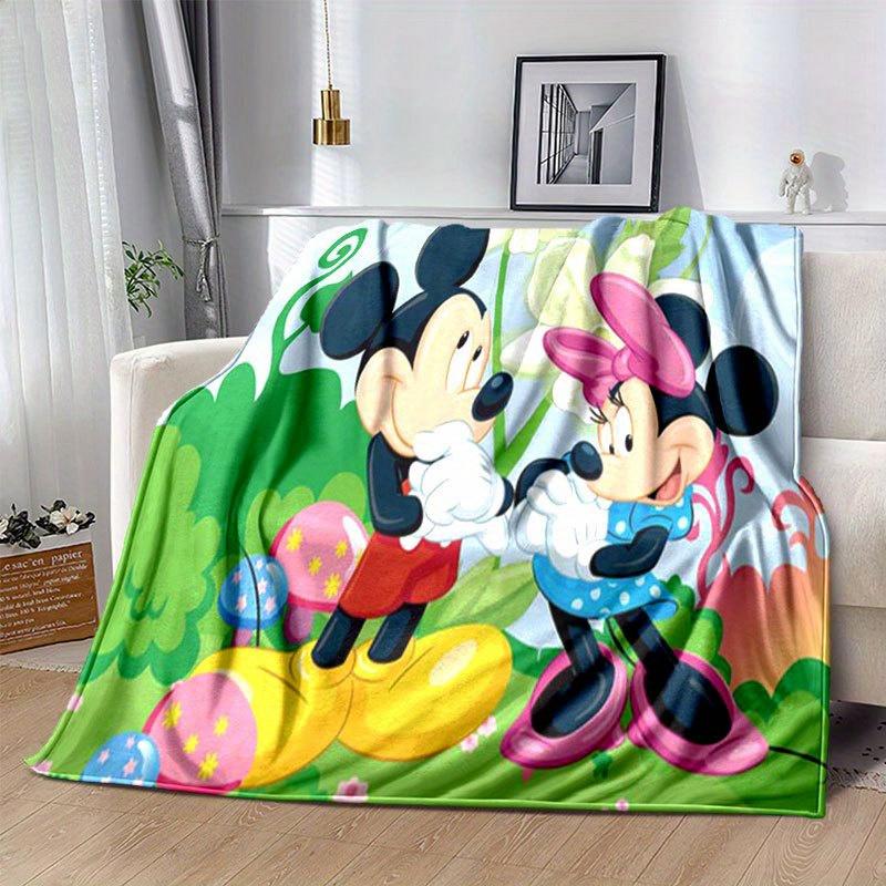 Mickey and Minnie Cartoon Blanket, Short Plush Cute Warm Blanket, Living Room Home Decoration Sofa Four Seasons Travel