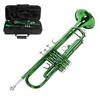 Green Trumpet Set Bb Key 3 Tone Music Trumpet Blowing Instrument for Beginner Performance Band