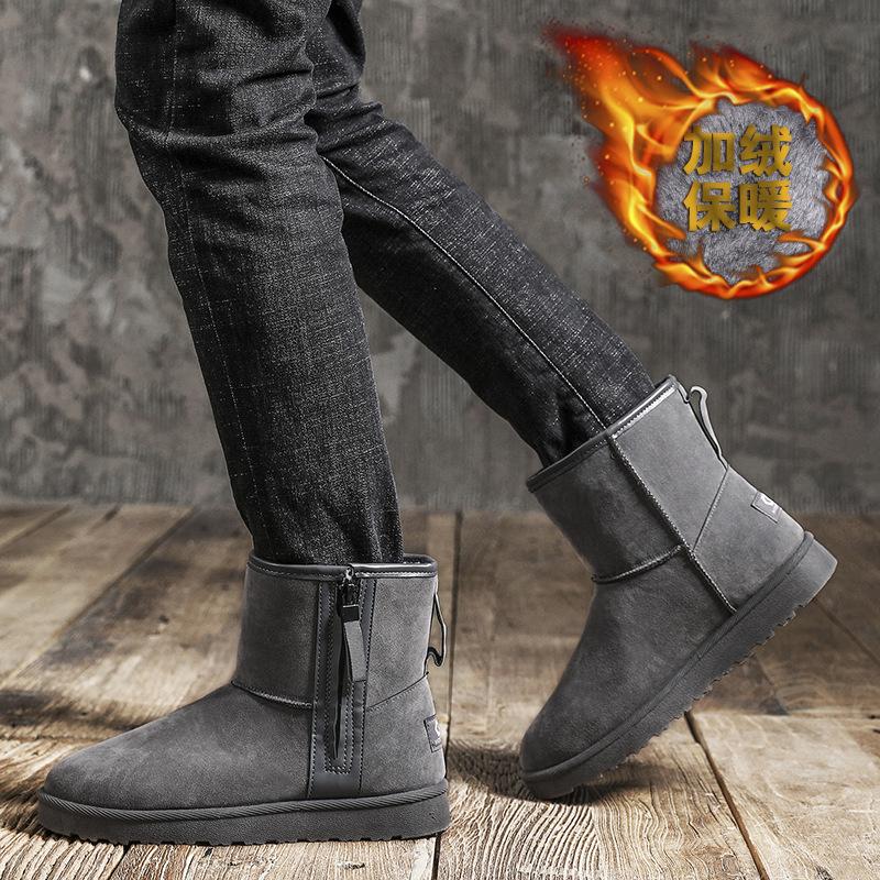 2025 matné sněhule pánské zimní teplé sametové protiskluzové zesílené vysoké bavlněné boty chlebovky nízké boty
