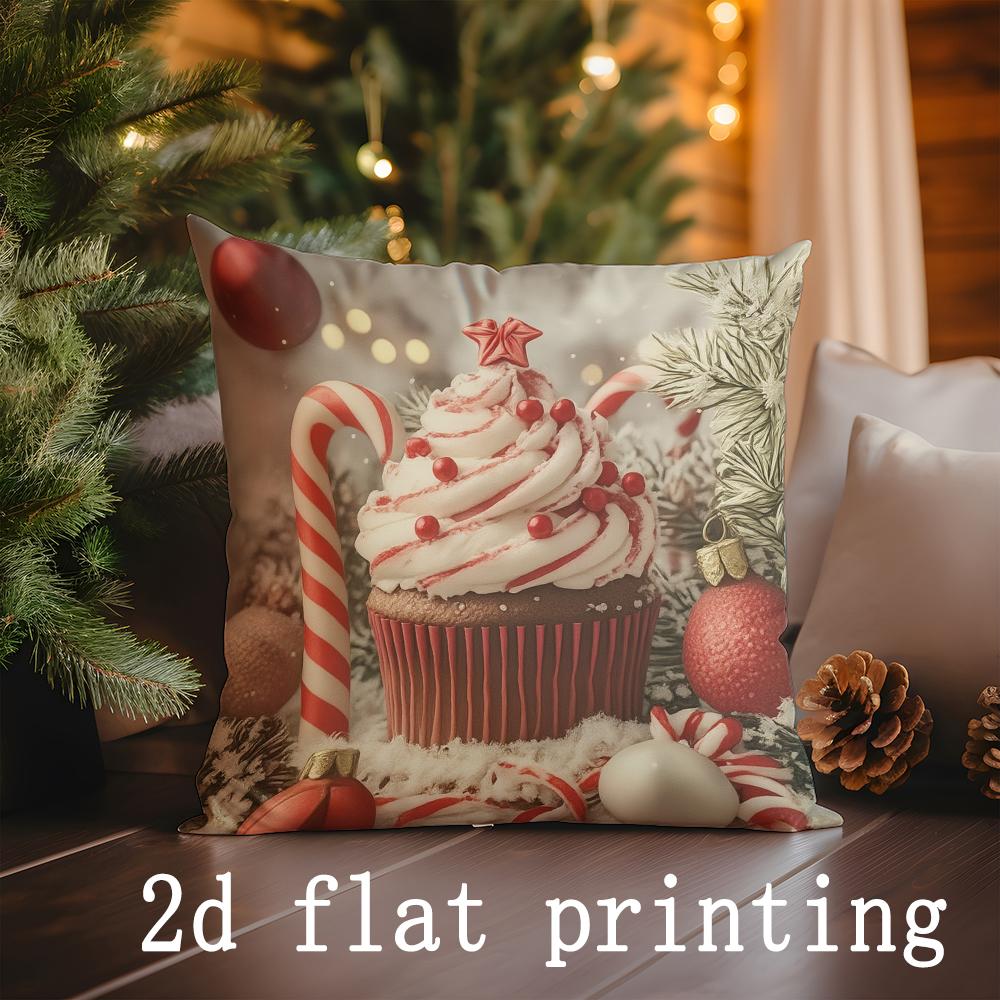 Home Decor Christmas-themed Gnome & Snowman Pillow Covers Pattern Cushion Cover Suitable for Sofa Bedroom Car Pillow Cover