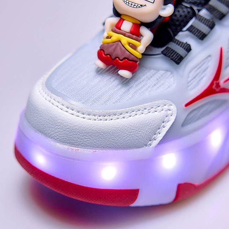 Kids' Light-Up Roller Sneakers: Four-Wheel Invisible Skates