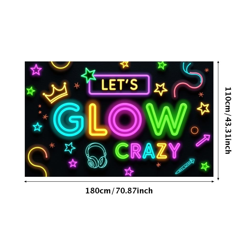 Neon Decoration Headphones Design Neon Party Banner Event Backdrop Party Prop Glow Party Banner For Night Event