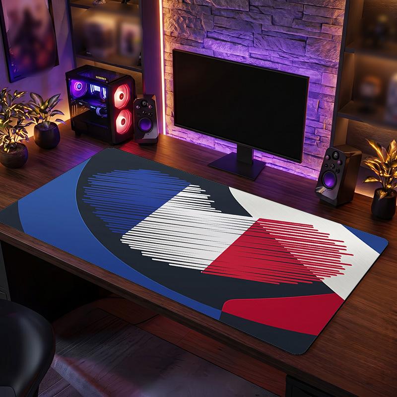 France Football Crest Mouse Pad, Extended Non Slip Rubber Desk Mat for Gaming Office Laptop Fan Gift