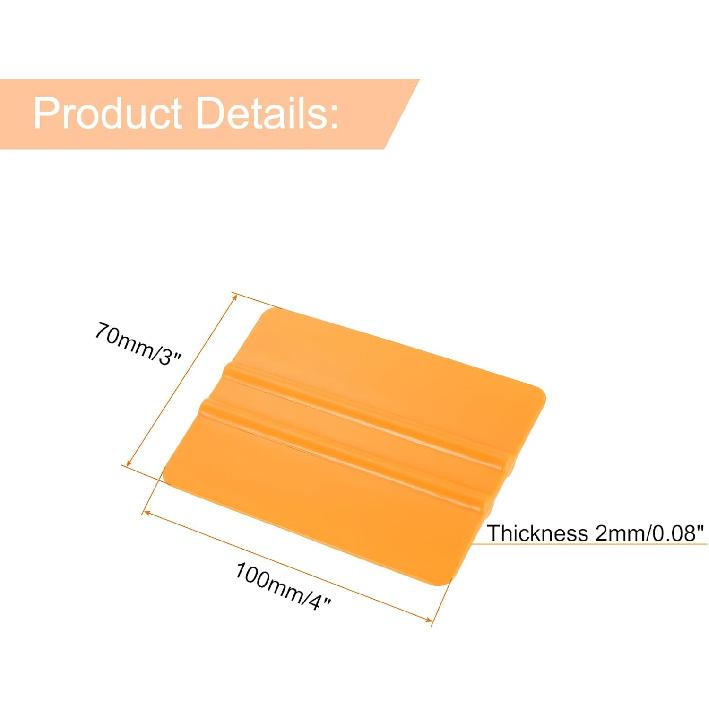 HARFINGTON 3pcs Vinyl Squeegee, 4-Inch Car Vinyl Film Scraper, Yellow, Rectangle