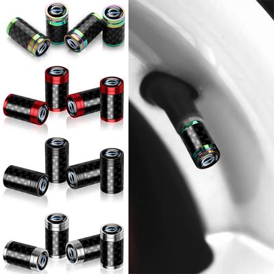 For R Rdesign XC40 C70 V60 V90 AWD T6 D8 T8 4Pcs Carbon Fiber Car Wheel Tire Valve Stem Air Cap Auto Accessories Valve Cap Npcr59