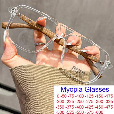 New Oversized Korea Myoptia Plastic Glasses Anti Blue Light Minus Prescription Eyeglasses TR90 Men's Glasses Corrective -1.5 -3