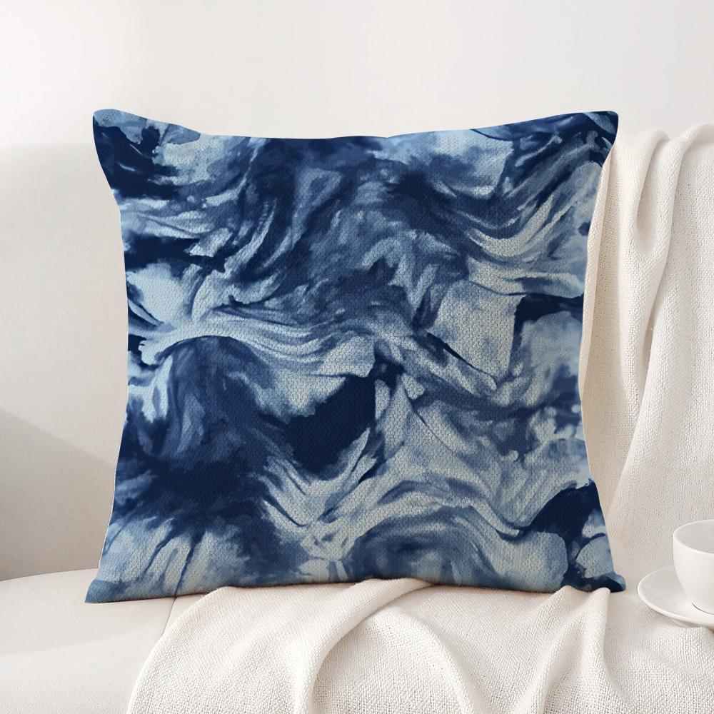 Marble Pattern Cushion Cover Natural Linen Organic Fabric DoubleSided Printing Sofa Home Decor Gift Pillow Cover
