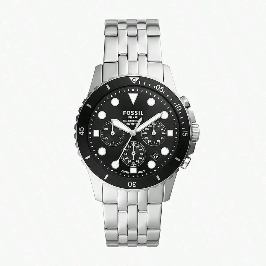 Men's Dual-color Pointer Mechanical Watch: Made of Stainless Steel, with Three-hand Design, Model FS5837