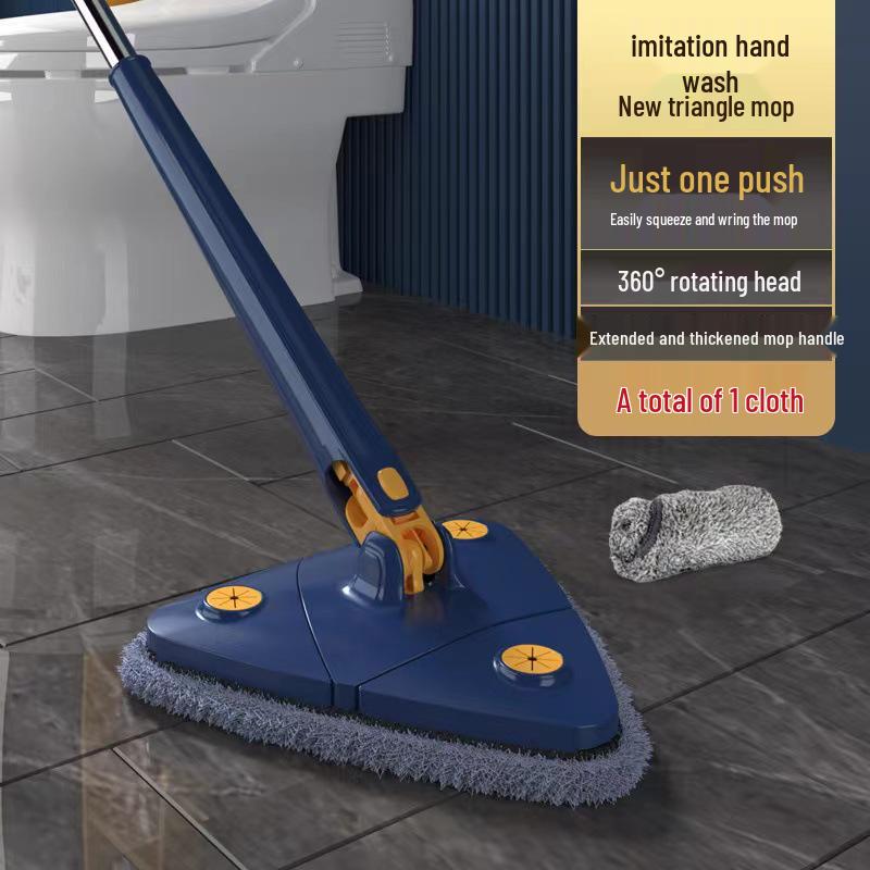 Imitation Hand-Twist Mop with Hands-Free Washing, New Triangular Design for Easy Household Cleaning