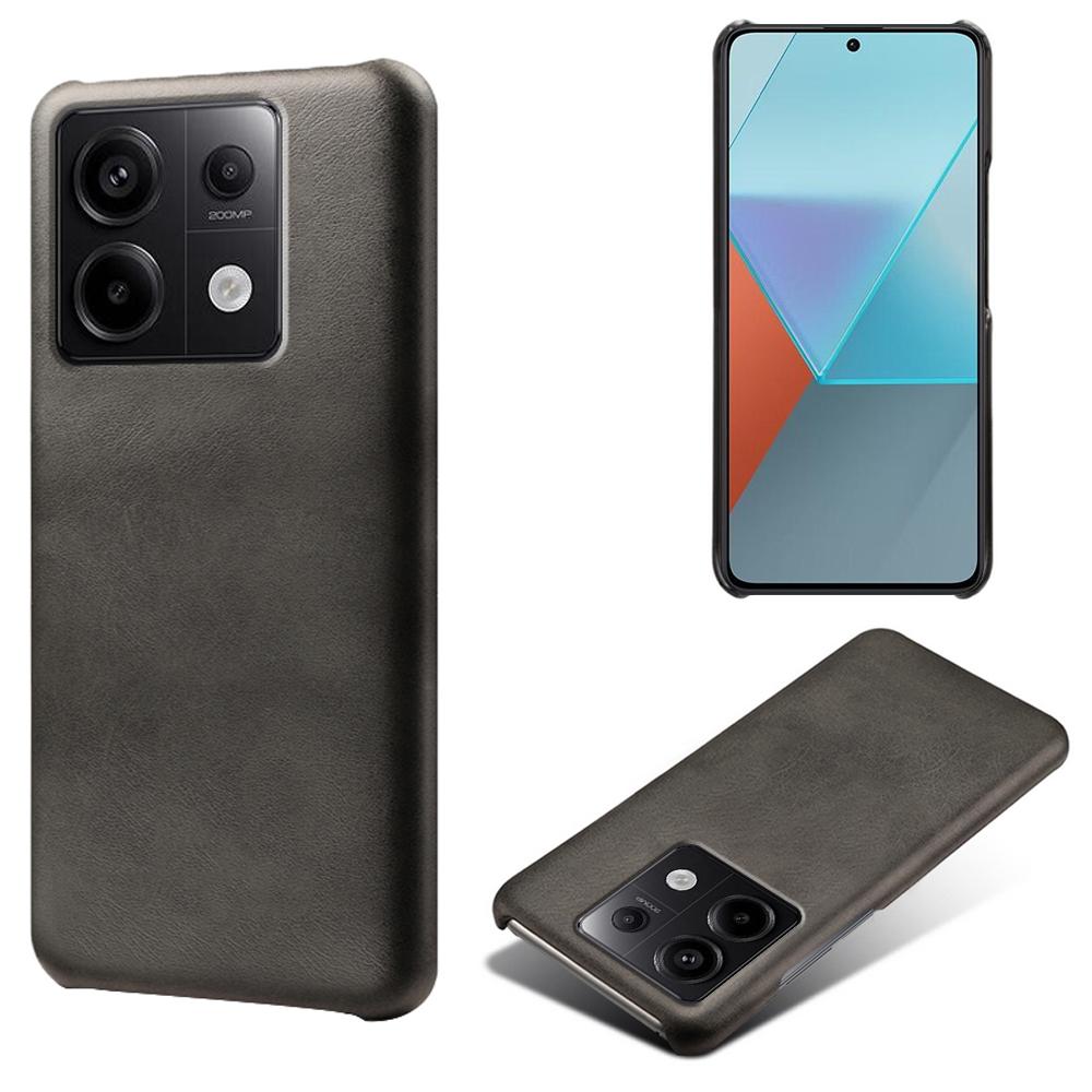 For Xiaomi Redmi Note 13 Pro 5G/Poco X6 5G Case Calf Texture Anti-Scratch PU+PC Phone Shell