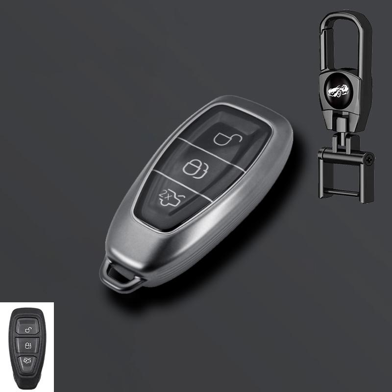 Grey Tpu Car Smart Key Case Cover Shell For Ford Focus 3 4 St Mondeo Mk3 Mk4 Fiesta Fusion Kuga Ecosport Protect Fob Accessories