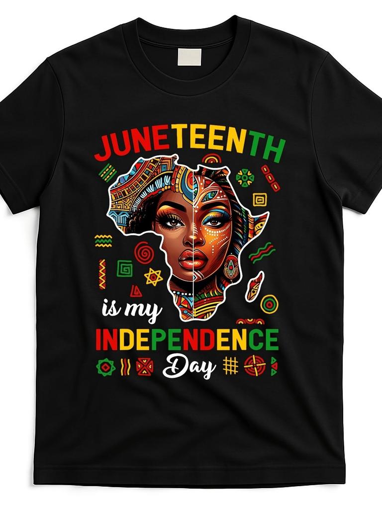 Designed for Teenagersjuneteenth Is My Independence Day 1865 African Unisex Design Street Trending Style Casual Tee Comf