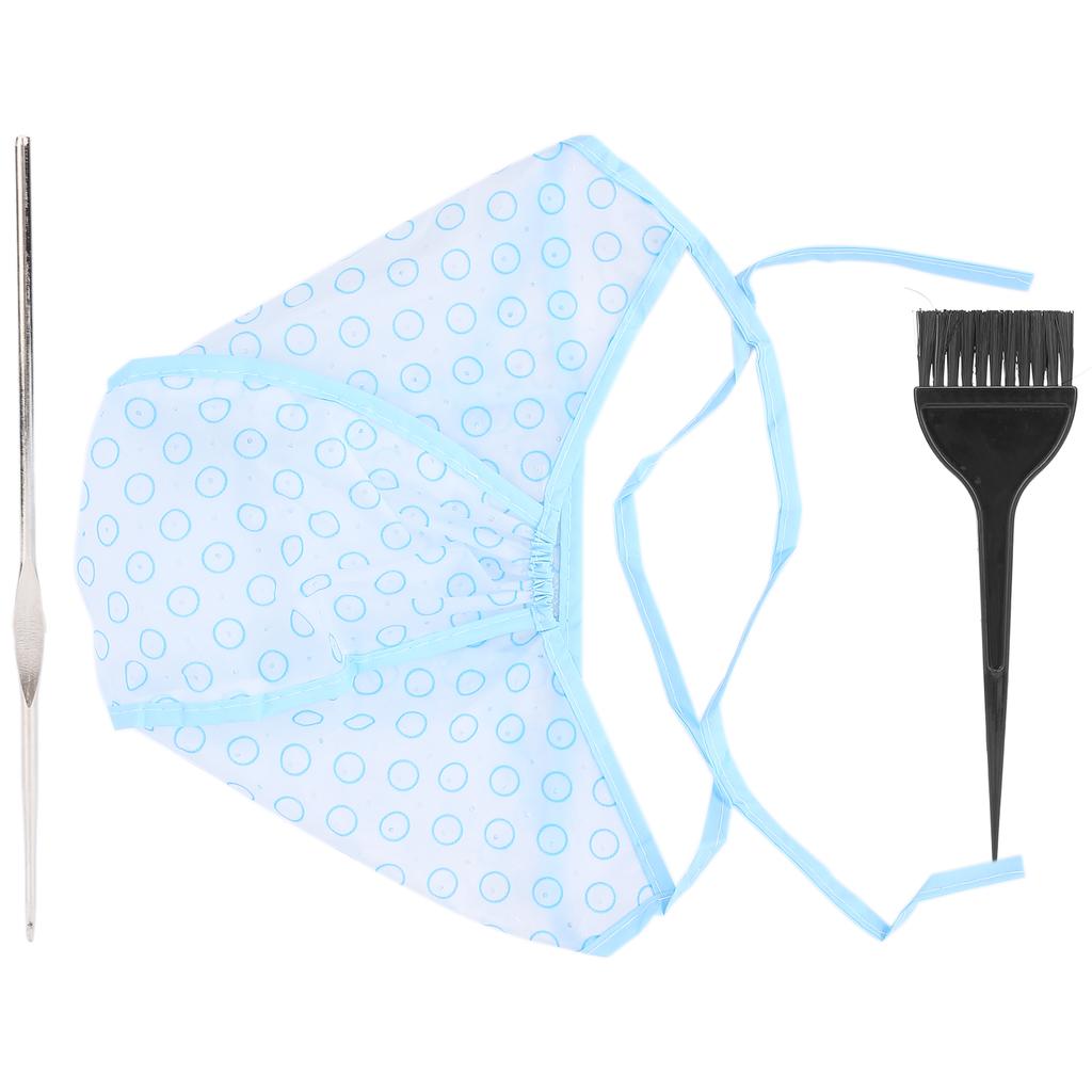 Hair Highlights Cap Set Reusable Highlight Cap with Hair Dyeing Brushes Hook Needle