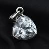 Pendant 28.65 Ct Sterling Silver CERTIFIED Natural Trillion Cut White Sapphire AR-3641-Sa