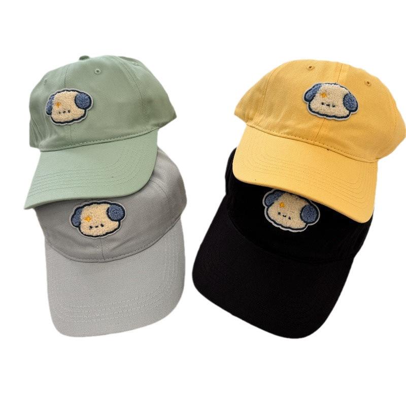 Cute Puppy Embroidered Baseball Hat for Women In Spring and Summer Versatile Face Showing Small Sun Protection Soft Top Baseball Cap