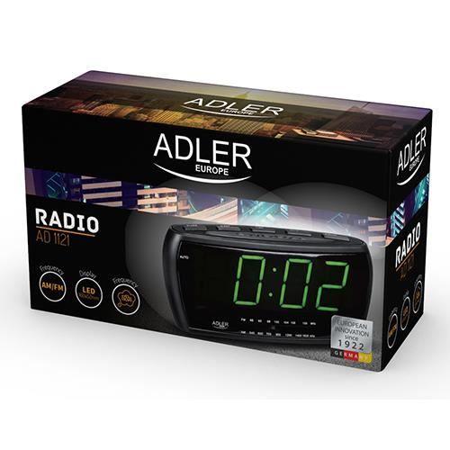 Adler AD 1121, Horloge, Analogique et numérique, AM,FM, Auto tuning, LED, Vert