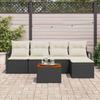 Garden Sofa Set with Cushions 6 pcs Black Poly Rattan