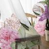 Pfingstrosen Rosen Blume Weiß Sheer Vorhänge für Schlafzimmer Wohnzimmer Dekoration Fenster Vorhang Küche Tüll Voile Organza Vorhänge
