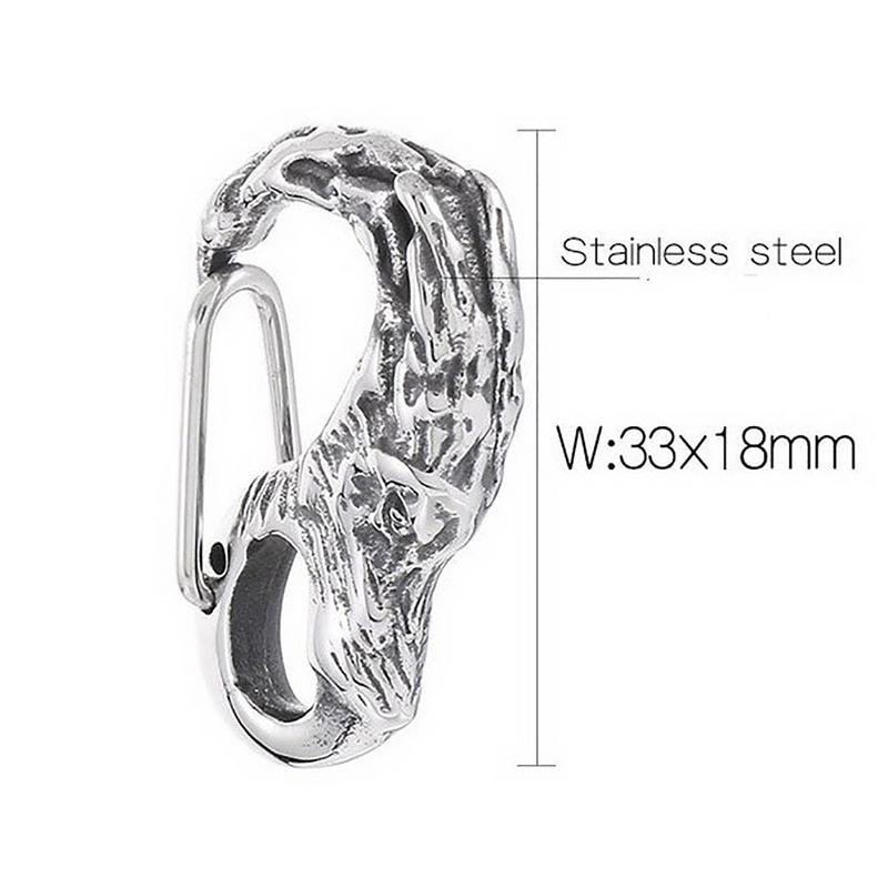 Skull Keychain Heavy Duty Stainless Steel Gothic Carabiner Keyring Pendant Punk Accessory for Belt Bag Keys 02