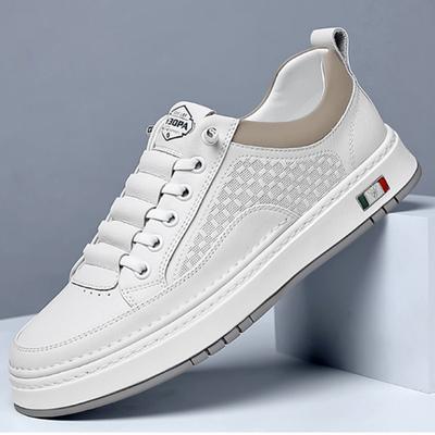 Mode Brittiska Platå Lädersneakers för Män Vår Höst Mjuk-sula Herr Skateboardskor Mode Casual Utomhussportskor Herr