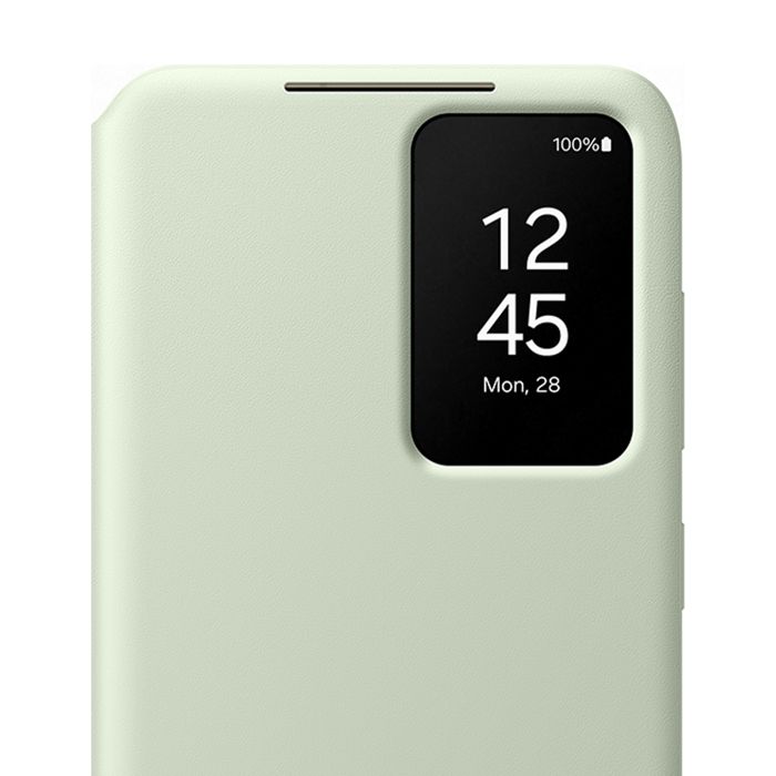 Light Green Smart Clear View Folio Case with Card Holder for Samsung Galaxy S24
