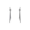 Light luxury zircon knot ear clips without ear piercings Exaggerated long fringed earrings High-end fashion temperament Mosquito coil ears