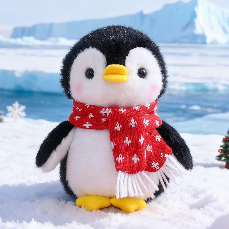 Adorable Christmas Penguin Plush Toy - Cute, Fat Penguin Doll for Display or Gift Small 20-26cm