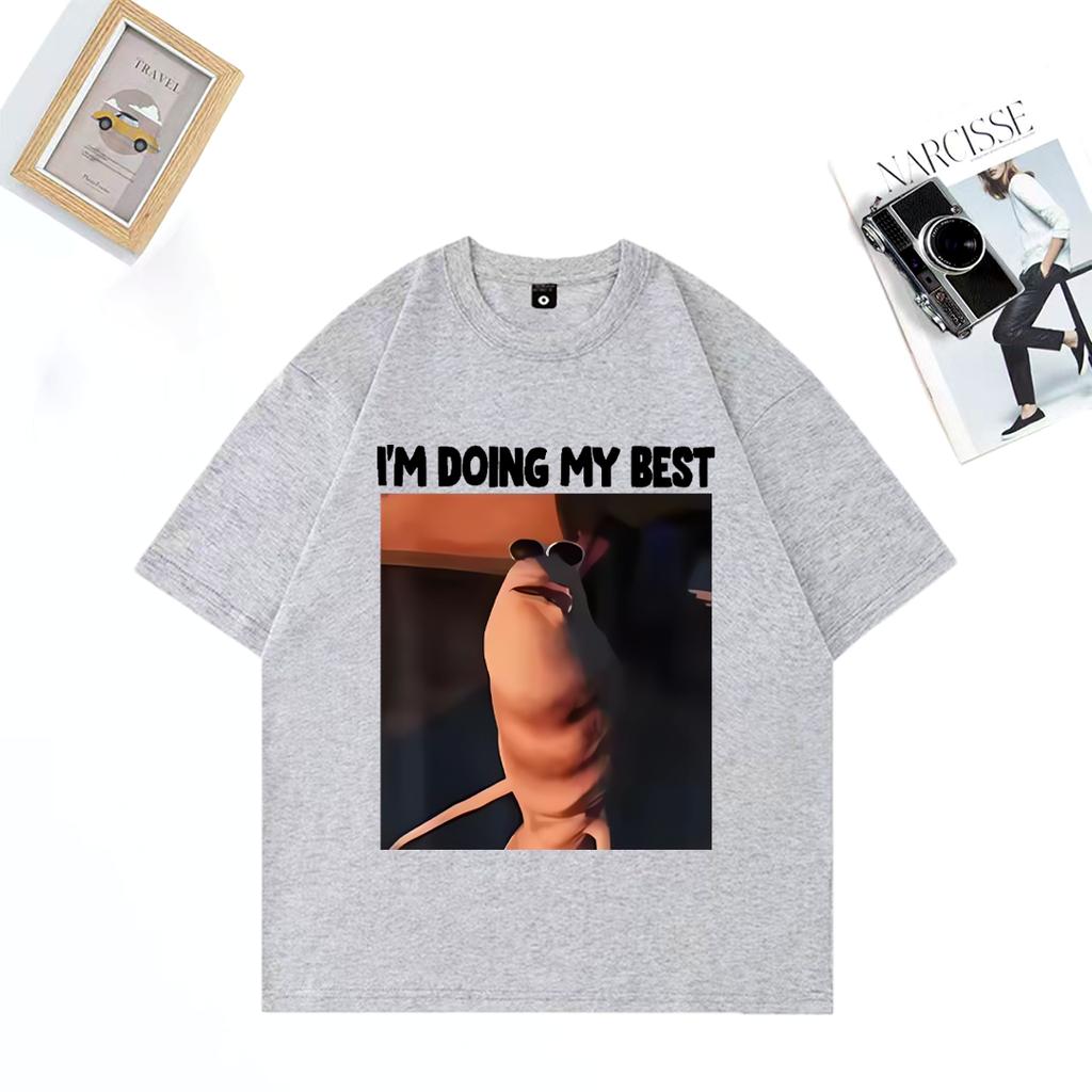 Funny Im Doing My Best Marcus The Worm Meme T Shirts Unisex WOMEN Casual Tshirt Cotton Short Sleeve T Shirt High Quality clothing