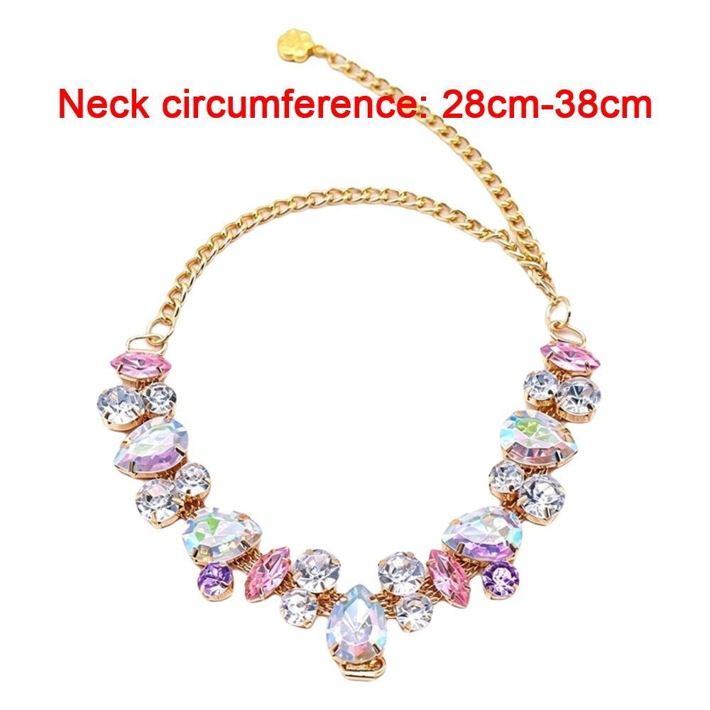 Stainless Steel Pet Necklace Adjustable Dog Collar Luxury Diamond Collar  For Cats